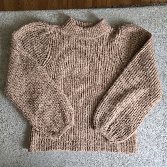 Vero Moda mock-neck puff sleeve knit sweater size large - Picture 3 of 13